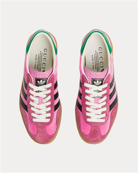 gucci x gazelle pink velvet.